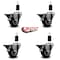 Service Caster 3'' Maroon Poly Swivel 1-3/8'' Expanding Stem Caster Set with Brake, 4PK SCC-EX20S314-PPUB-MRN-PLB-138-4 - alternate 4